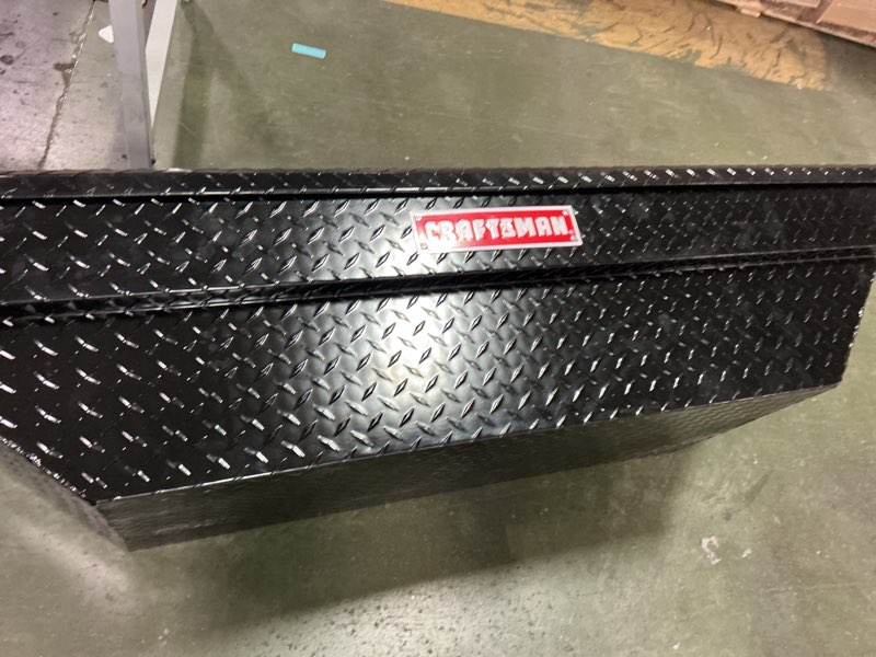 Condition photo showing Good Condition for Weather Guard Saddle Truck Tool Box Aluminum Full Extra Wide Gloss Black