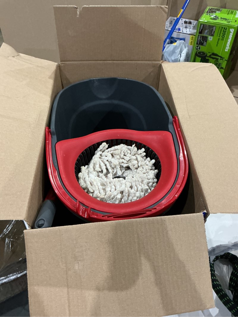 Condition photo showing As Is for o-cedar easywring microfiber spin mop with bucket system