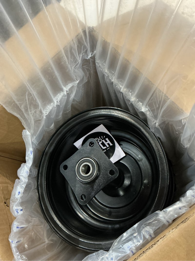 Condition photo showing Good Condition for jmchstore black wheel rim for coleman ct200u bt200x ct200uex 196cc hisun 200-3 200-7, axis m200 mini bike (rear rim)