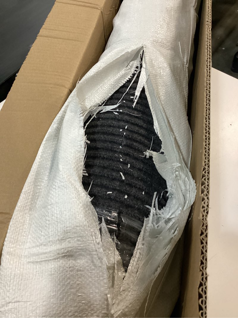 Condition photo showing Good Condition for Brush Step Large Front Door Mat 3'x10' Outdoor Indoor Commerical Entrance Mat Doormat Striped Low Profile Rubber Back Heavy Duty and Easy to Clean Gray