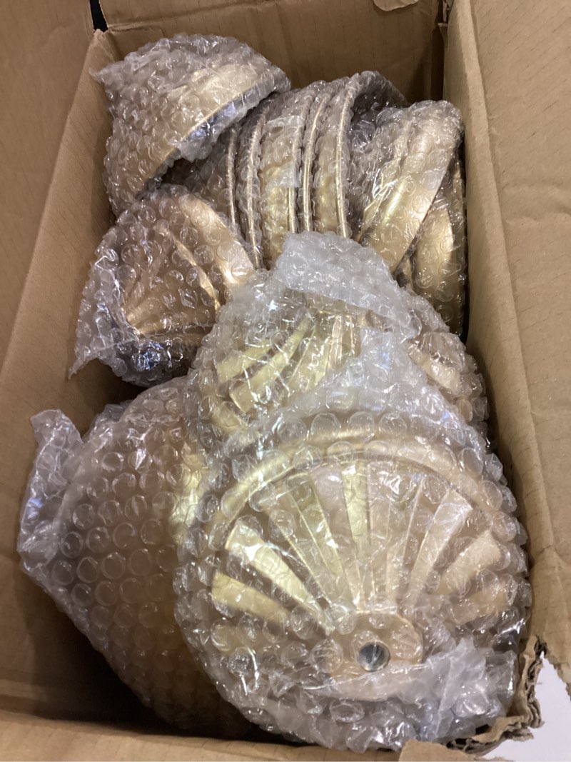 Condition photo showing Good Condition for Hammered Gold Vases for Centerpieces: 6 Inch Gold Flower Vase for Table Wedding Metal Compote Vase for Party Event Vintage Pedestal Bowl Urn Vases for Anniversary Home Decor Set of 10 Gold 5.9 Inches - 10 Pcs