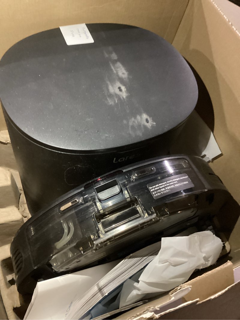 Condition photo showing As Is for Robot Vacuum and Mop Combo, Laresar L6 Pro Robotic Vacuum Cleaner with Auto Dirt Disposal, App Control, Works with Alexa, Lidar Navigation Smart Mapping, Max 3000pa Suction for Pet Hair/Floors/Carpets