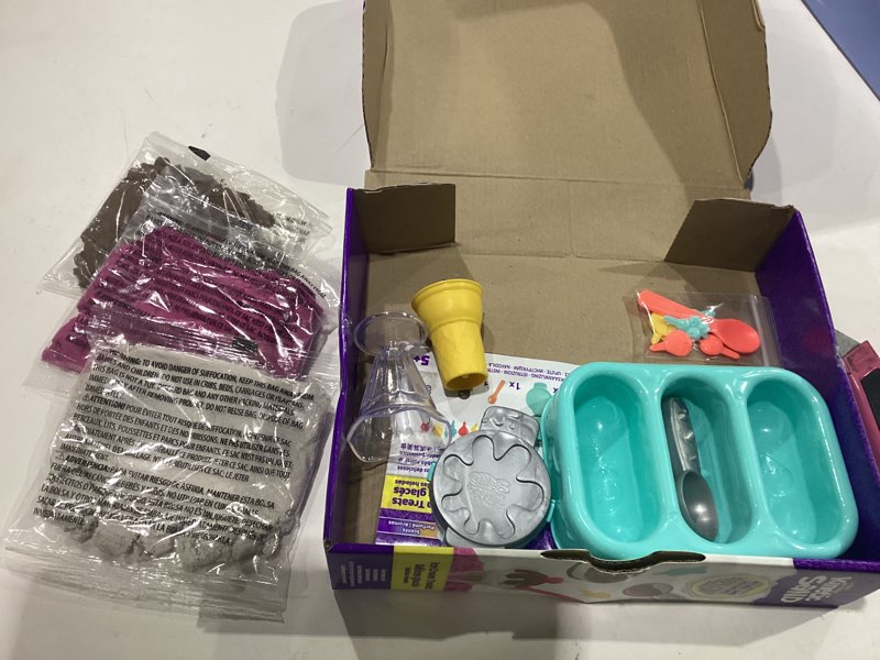 Condition photo showing New/Like New for kinetic sand scents, ice cream treats playset with 3 colors scented play sand & 6 tools, sensory toys for kids ages 3 and up multi color