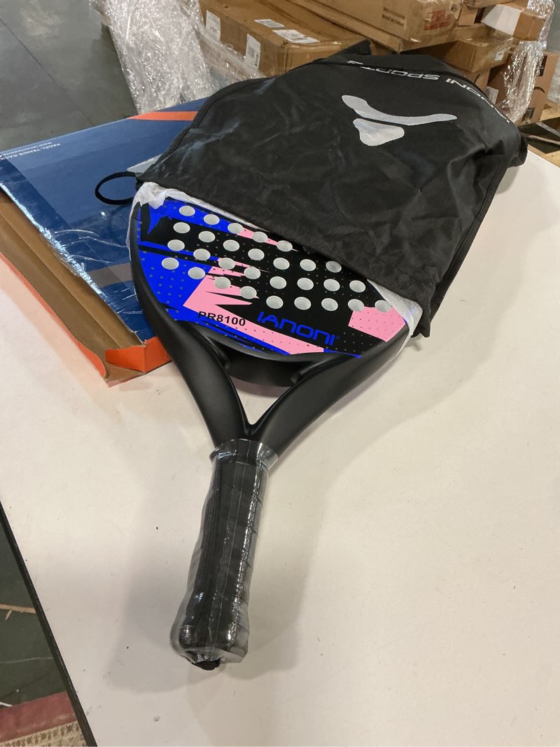 Condition photo showing New/Like New for IANONI Padel Racket Carbon Fiber Surface with EVA Memory Flex Foam Core Padel Tennis Racquets Paddle Tennis Racket One Size PR8100 BLUE