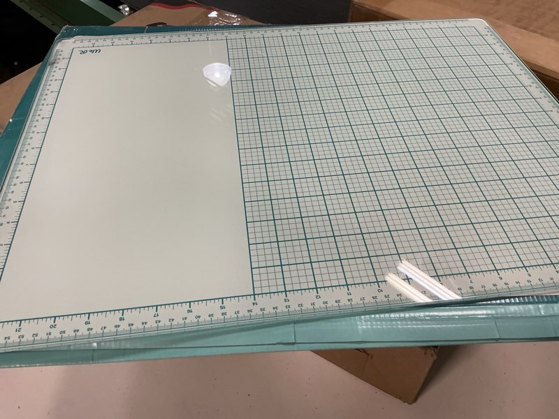 Condition photo showing Good Condition for we r memory keepers, glass mat, 16 inches x 22 inches, heavy duty, perfect for cutting, paint mixing, scrapbooking, crafts and more