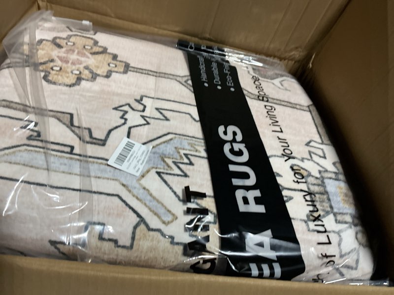 Condition photo showing Good Condition for washable area rugs 10x12, soft large 10x12 rugs for living room non-slip vintage brown indoor carpet stain resistant rugs for dining room bedroom nursery kid & pet friendly brown 10' x 12' (rectangular)