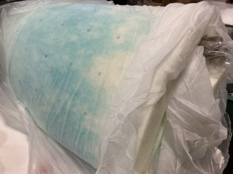 Condition photo showing As Is for best price mattress 1.5 inch swirl gel aerobreeze cooling air flow memory foam mattress topper, dorm essentials, full ( similar