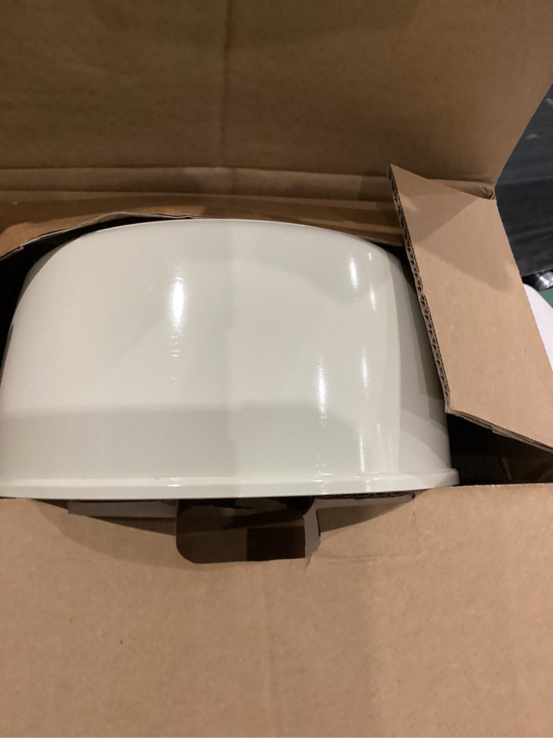 Condition photo showing Good Condition for ROCKURWOK Ceramic Nonstick Sauce Pan, 3 QT Pot with Steamer, Non Toxic & PFAS-Free, Wooden Handle for Cool Touch, Universal Base(Gas, Electric & Induction), White 3 QT With Steamer (Wooden Handle) White