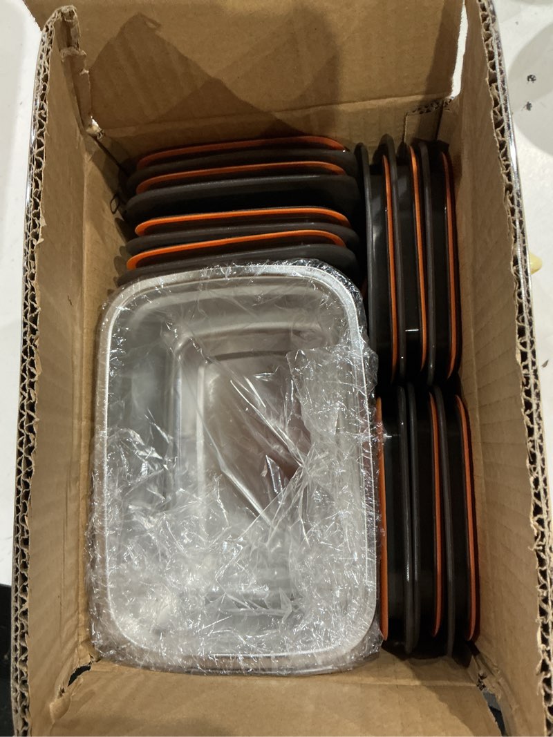 Condition photo showing Good Condition for giuoiduo 20 pcs food storage containers with lids airtight (10 containers & 10 lids)?stainless steel food containers leak proof storage box with lid locking food storage container freezer storage 10 pieces (10 pieces of 50oz)