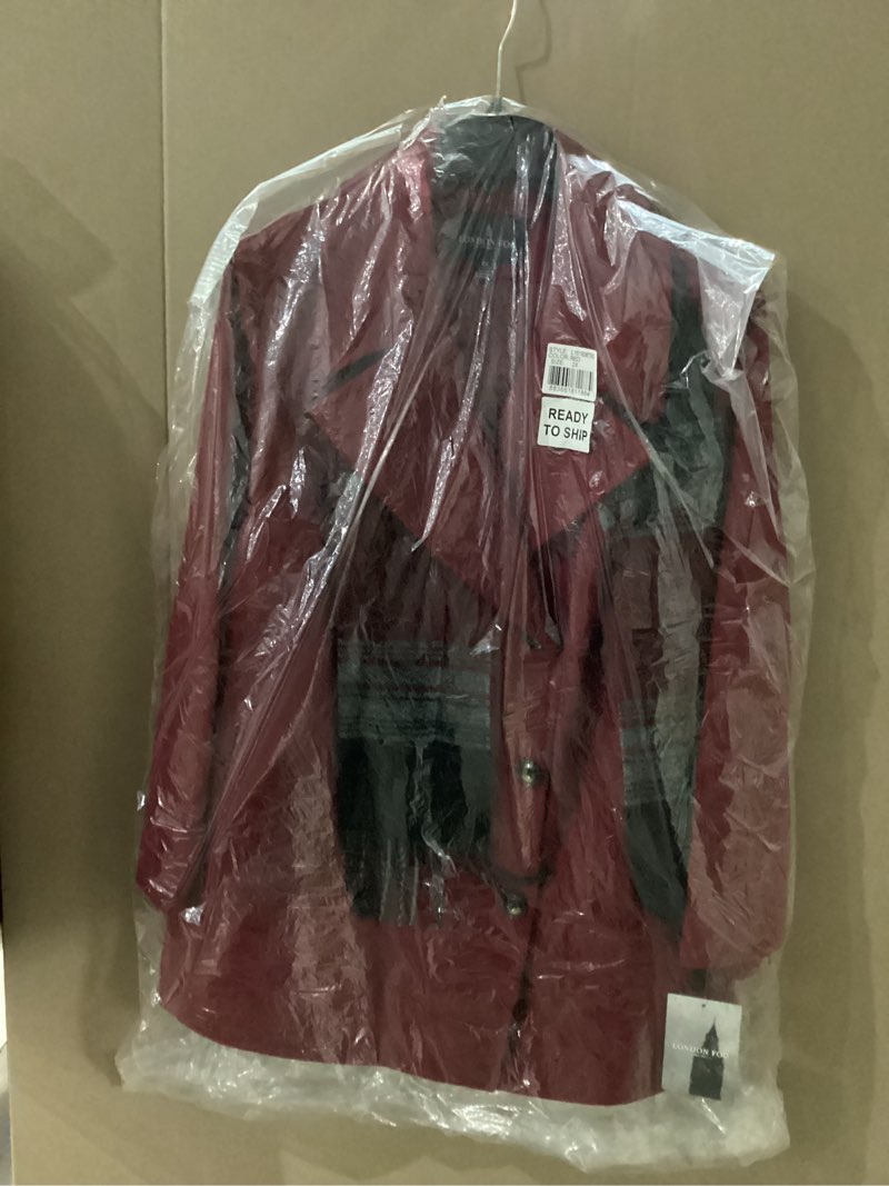 LONDON FOG Women's Plus-Size Double Breasted Peacoat with Scarf, Red, 2X