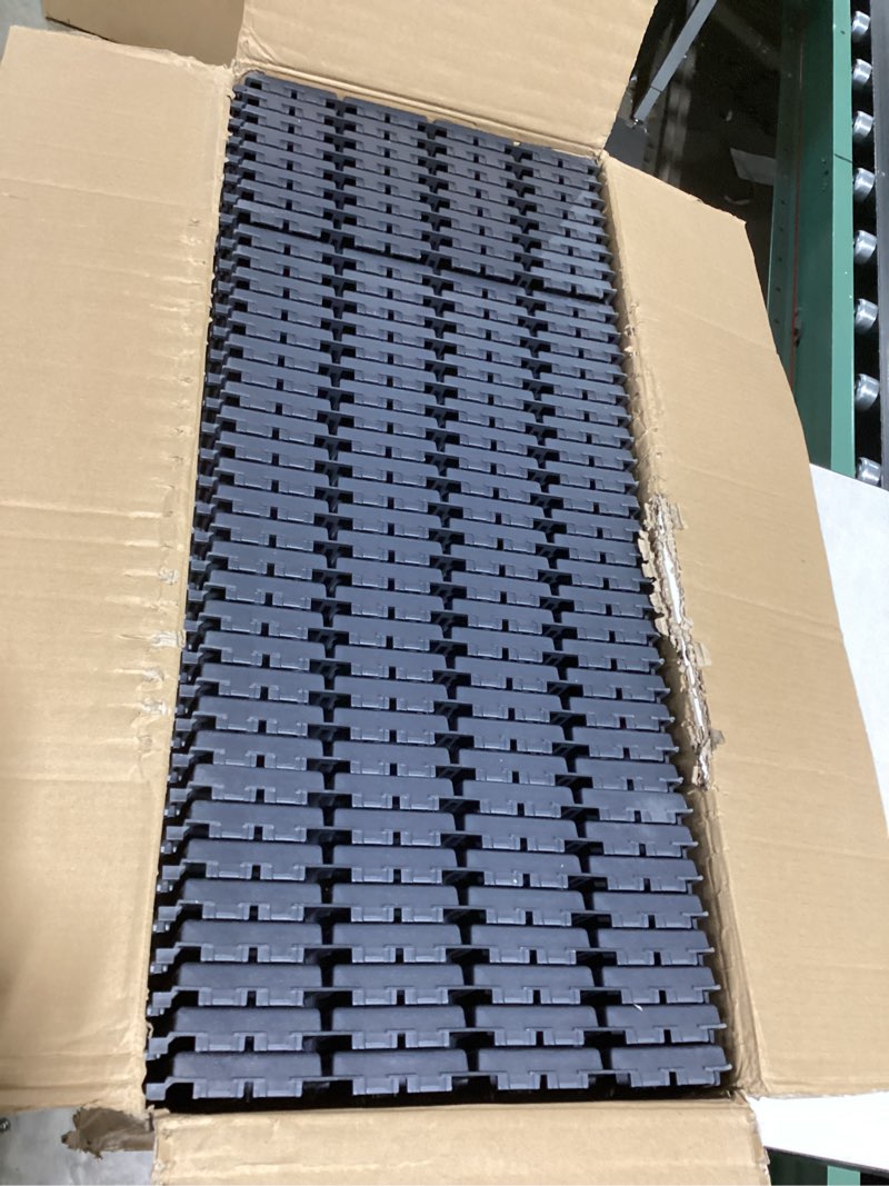 Condition photo showing Good Condition for 36 sq. ft plastic interlocking deck tiles, 36 pack,12"x12" waterproof outdoor flooring all weather use, patio floor decking tiles for porch poolside balcony backyard, dark grey 36 grey