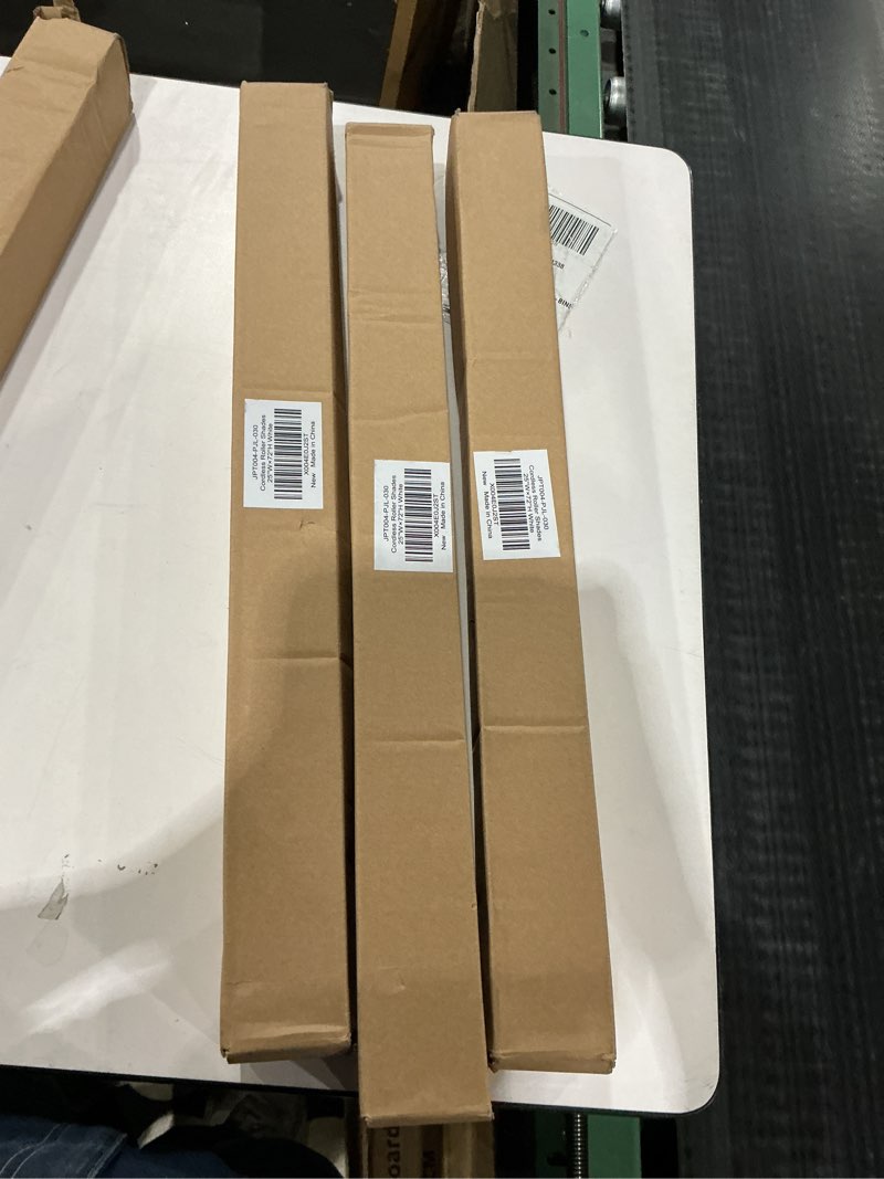 Condition photo showing New/Like New for LazBlinds No Tools No Drill Cordless Roller Shades, 100% Blackout Blinds for Windows, Thermal Insulated UV Protection Roll Up Blinds for Windows, 42" W x 72" H, White White 42" W x 72" H