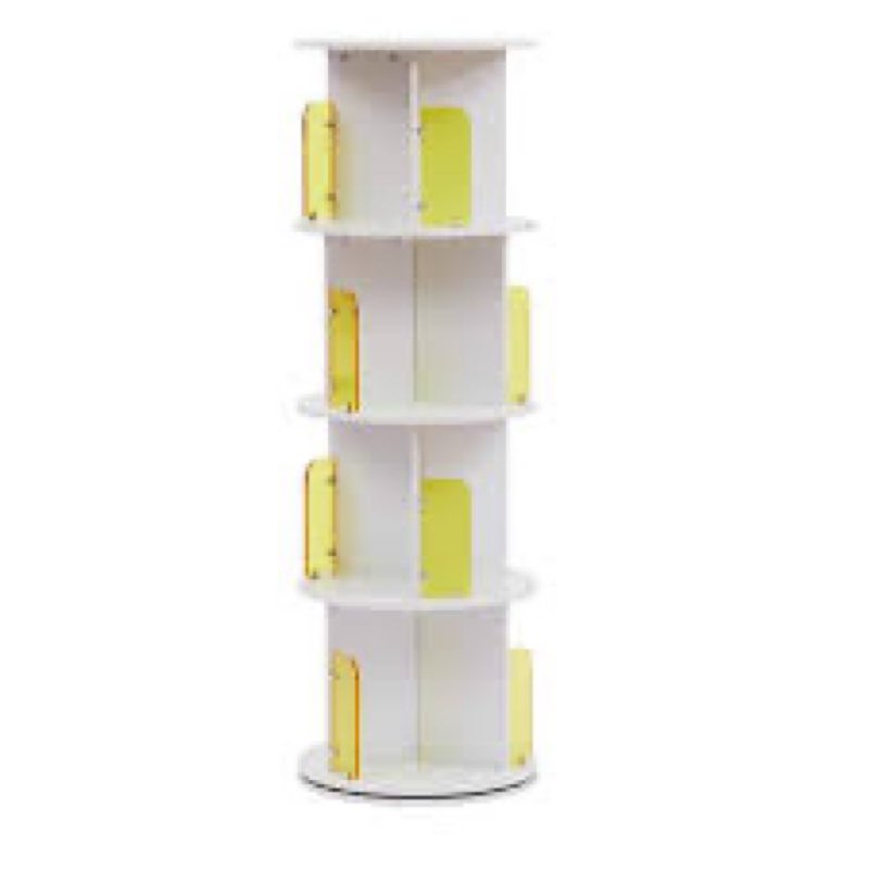 YGYQZ Solid Wood Rotating Bookshelf, 4 Tier Floor Standing Bookcase for Kids & Adult360 Display Narrow Book Shelf Organizer Storage Rack for Bedroom, Living Room, Study Room (4 Tier-Wood) Natural Wood Finish 4 Tier