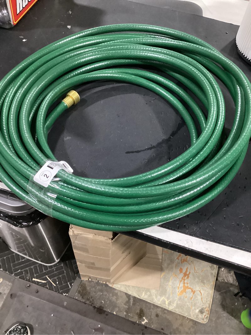 Condition photo showing As Is for 5/8-in x 15-ft light -duty vinyl green hose
