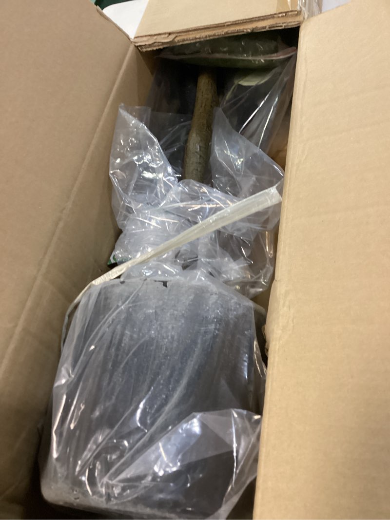 Condition photo showing Good Condition for Artificial Eucalyptus Tree, 6ft Tall Fake Eucalyptus Plant with Basket, Green Silver Dollars Silk Leaves Faux Tree for Home Office Livingroom Floor Decor Indoor