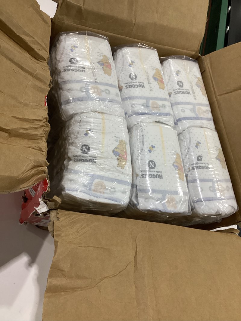 Condition photo showing New/Like New for Huggies Size Newborn Diapers, Little Snugglers Baby Diapers, Size Newborn (up to 10 lbs), 144 Count, Packaging May Vary