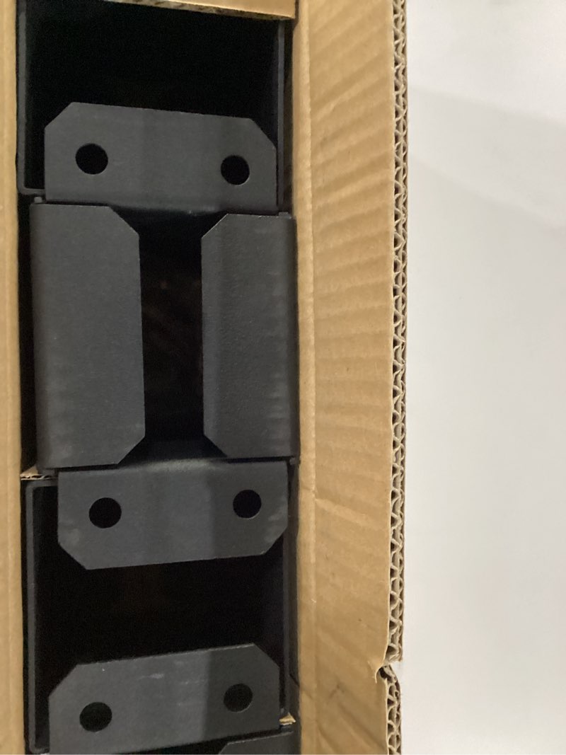 Condition photo showing New/Like New for Metty Metal 4×4 Post Base 5 Pcs Post Base Brackets,Inner Size 3.6"x3.6" Heavy Duty Powder-Coated Post Anchor Matte Black Wood Post Brackets for Pavilion Deck Railing Support Deck Base Plate 5 Matte Black