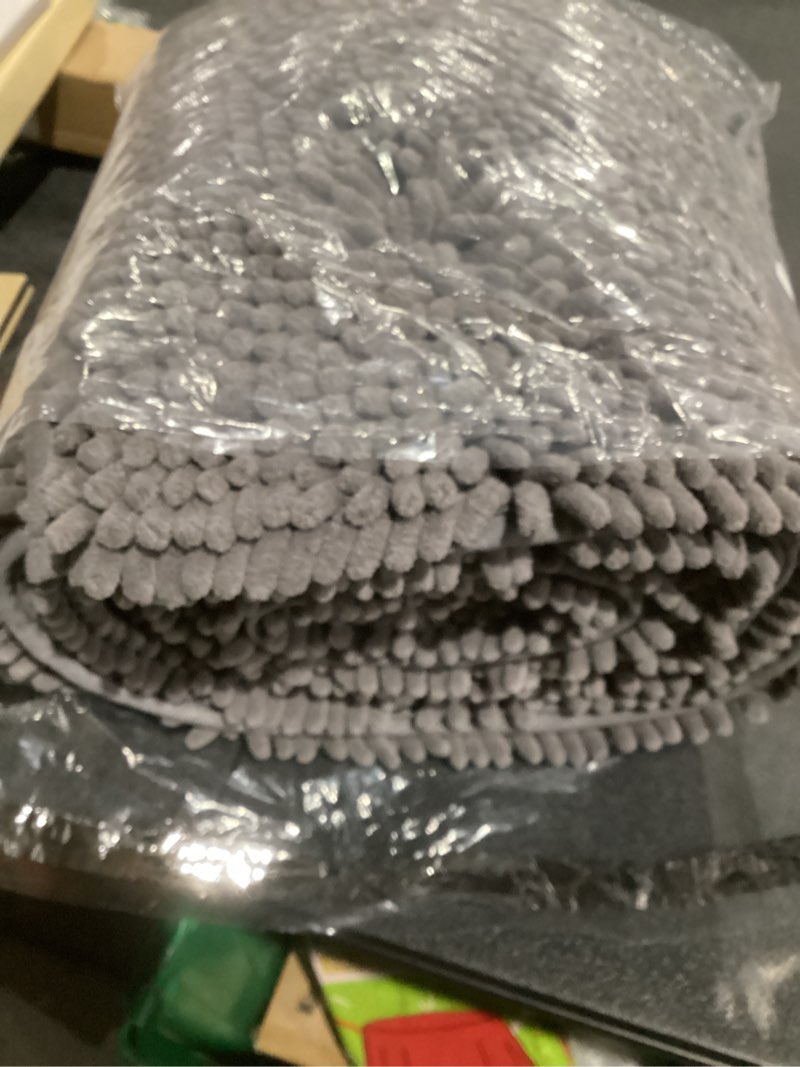 Condition photo showing Good Condition for muddy mat® | super absorbent door mat indoor, microfiber quick dry chenille entryway rug, non-slip front door mat, indoor mats for entryway, machine washable pet rug, grey 60"x24" grey 24" x 60"
