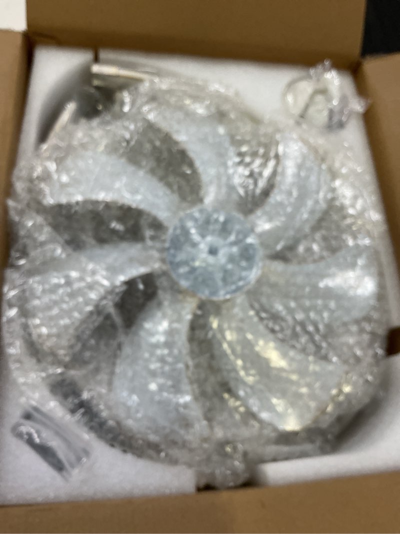 Condition photo showing Good Condition for lediary caged ceiling fans with lights, white flush mount ceiling fan with remote&app, small low profile bladeless ceiling fan light fixture for bedroom, kitchen, dining room-white gold color white gold medium