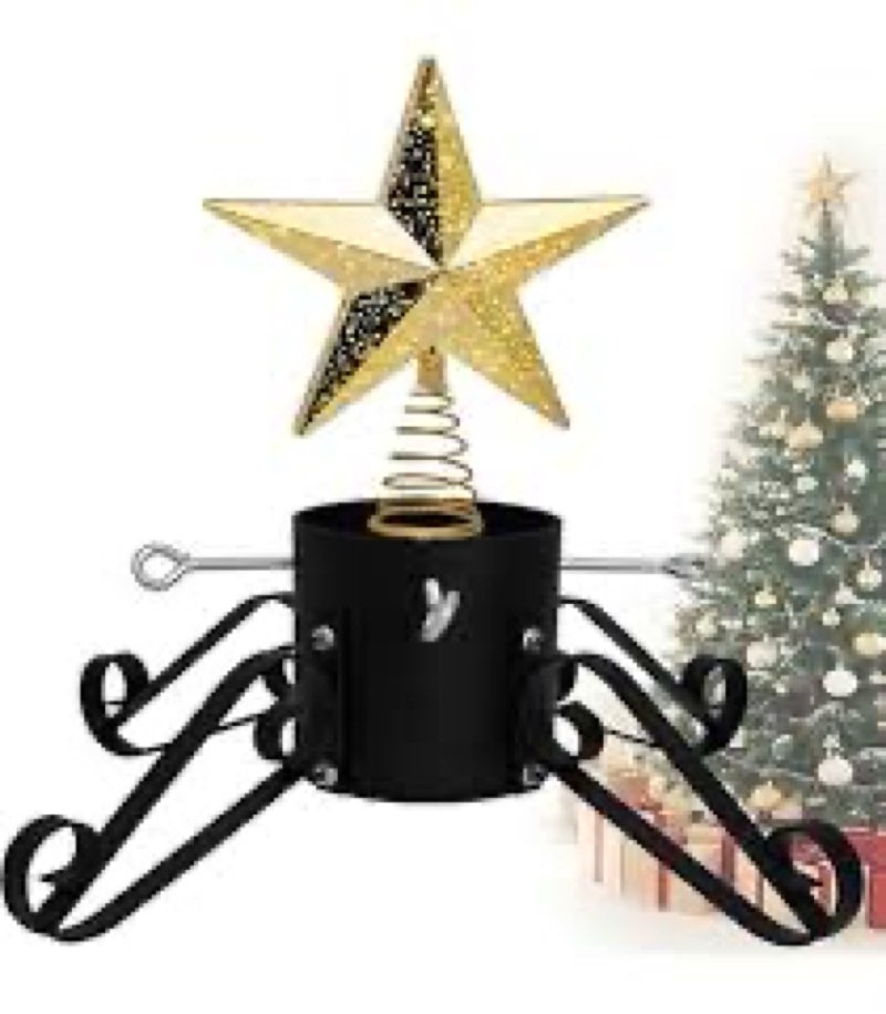 10FT Christmas Tree Stand for Real & Artificial Trees, 24" Base Holds up to 10 ft Live Trees & 3D Tr