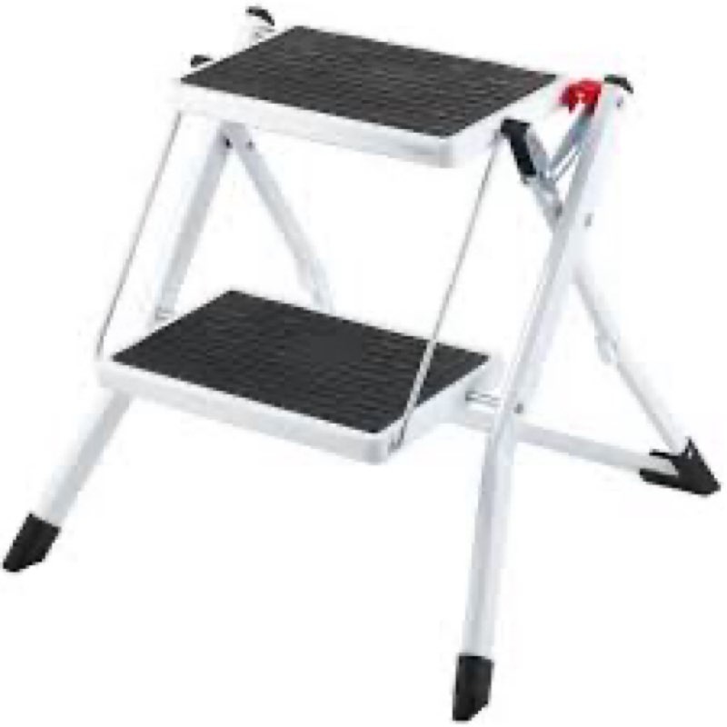 VEVOR Step Ladder 2-Step 330lbs Capacity, Ergonomic Folding Steel Step Stool with Wide Anti-Slip Ped