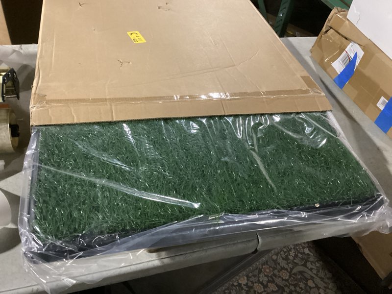 Condition photo showing Good Condition for Artificial Grass Puppy Pee Pad for Dogs and Small Pets - 20x25 Reusable 4-Layer Training Potty Pad with Tray - Dog House and Pet Supplies by PETMAKER Medium 4-Layer System
