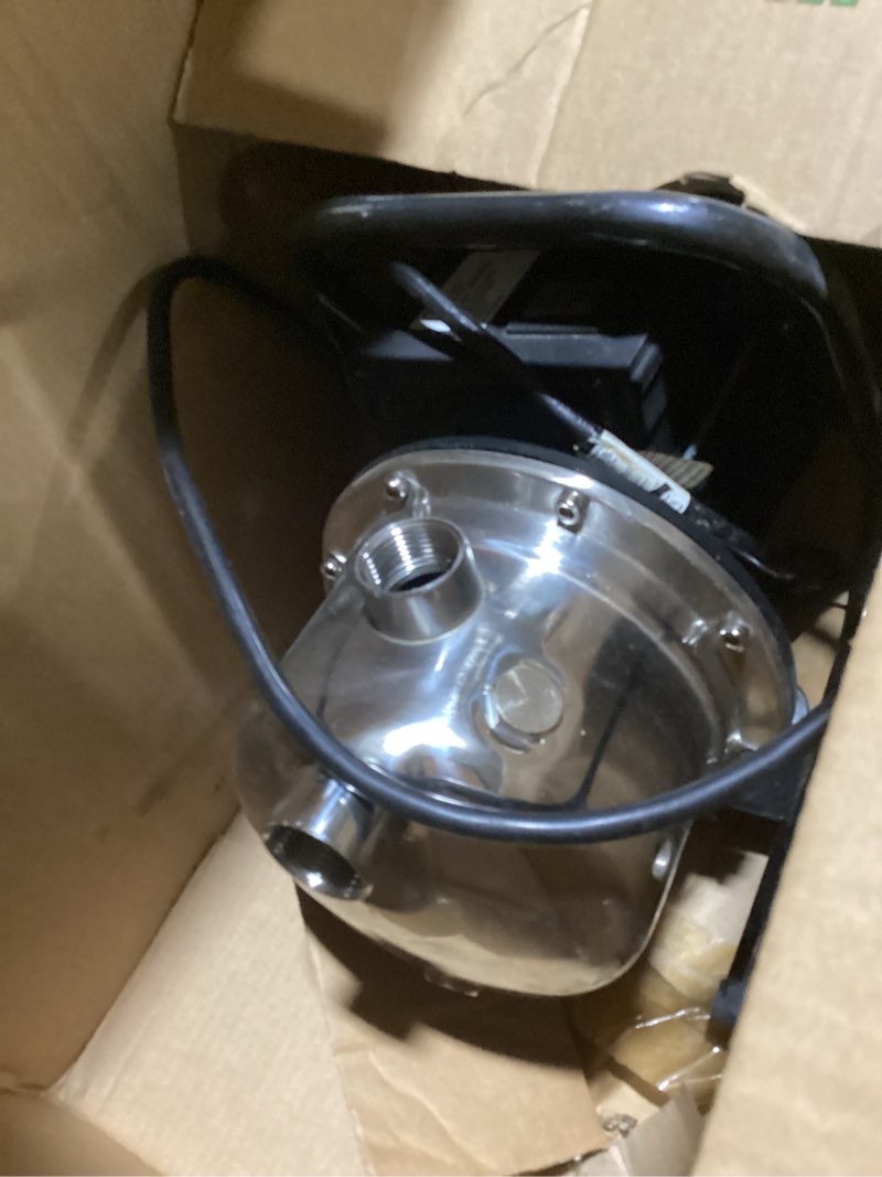 Condition photo showing As Is for lanchez shallow well pump, stainless steel water transfer pump, 115v garden irrigation pump, water booster jet pump for home garden lawn farm, silver