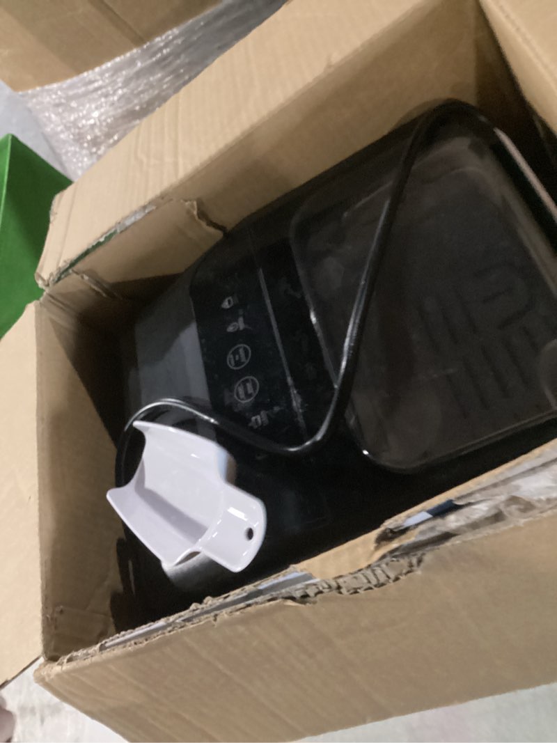 Condition photo showing Good Condition for item similar to photo) euhomy countertop ice maker machine with handle, 26lbs in 24hrs, 9 ice cubes ready in 6 mins, auto-cleaning portable ice maker with basket and scoop, for home/kitchen/camping/rv. (black) black 26lbs
