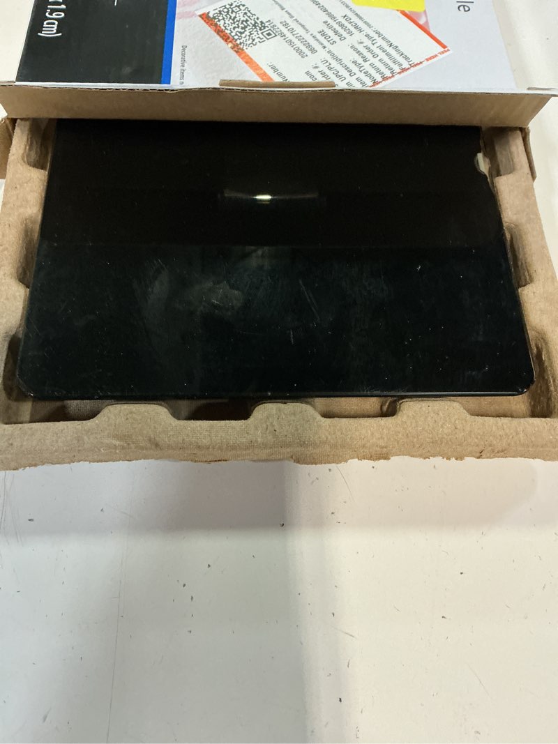 Condition photo showing As Is for mainstays tempered glass slimline digital scale with blue backlit, black