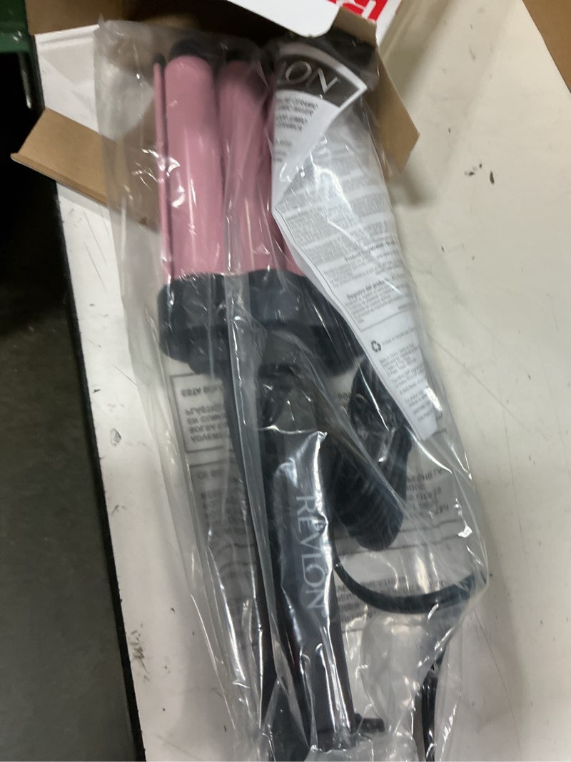 Condition photo showing New/Like New for revlon 3 barrel jumbo hair waver | long-lasting, natural looking waves, (pink)