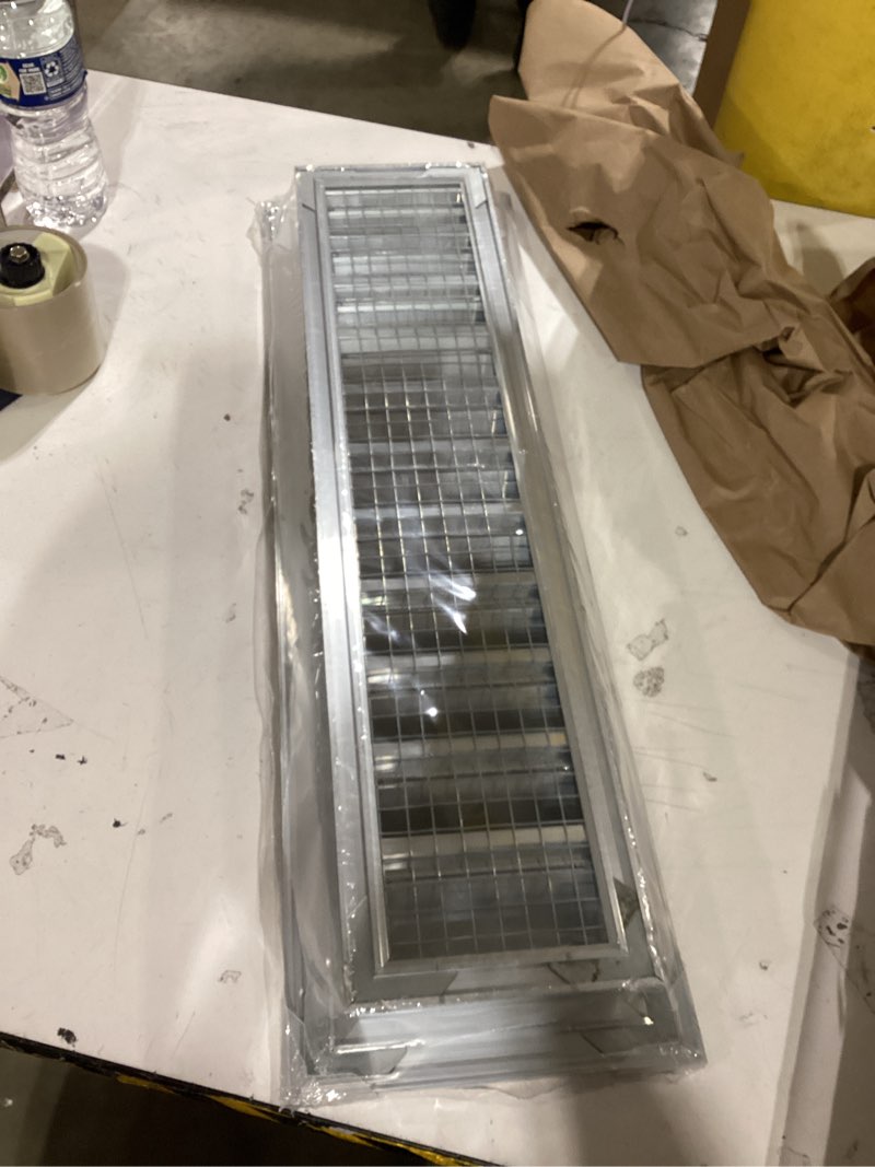 Condition photo showing New/Like New for HVAC Premium 6"W x 24"H Aluminum Exterior Gable Louver Vent for Walls & Crawlspace - Weather-Resistant Air Grille with Screen Mesh - [Outer Dimensions 7.75"W x 25.75"H] 6 x 24 Anodized Aluminum