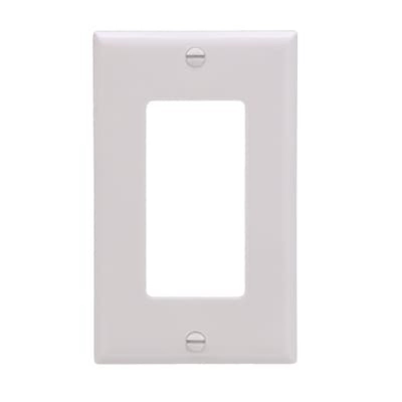 Eaton 1 -Gang Standard Size White Thermoplastic Indoor Decorator Wall Plate