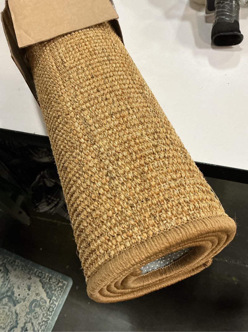 Condition photo showing Good Condition for Color&Geometry Handwoven Jute Entry Rug - Natural Textured Front Door Mat 36"x60", Non-Slip Durable & Eco-Friendly Doormat for High-Traffic Entrance, Rustic Farmhouse Welcome Mat, Sisal Brown 3' x 5' (Rectangular) Sisal Brown