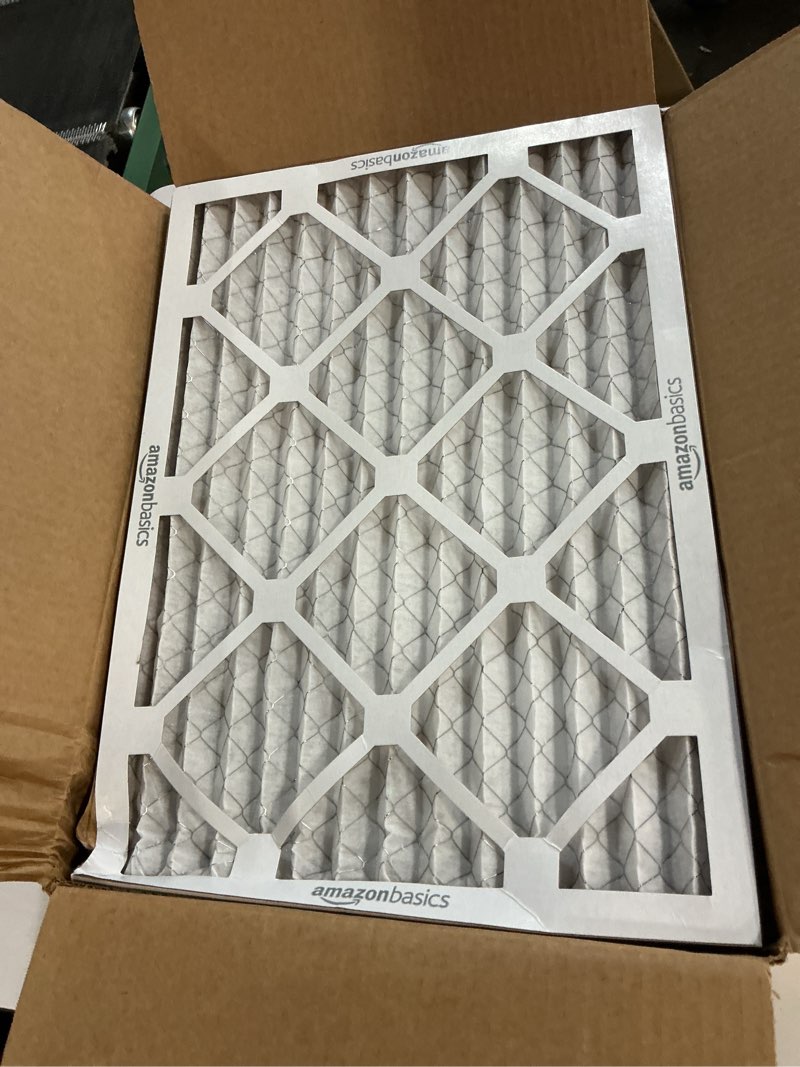Condition photo showing As Is for Amazon Basics 14x20x1 Air Filter, MERV 8 AC Furnace Filters, Allergy Control, Electrostatic, Removes Dust Pollen and Lint, 6-Pack (Actual Size: 13.75" x 19.75" x 0.75") 14x20x1 Merv 8