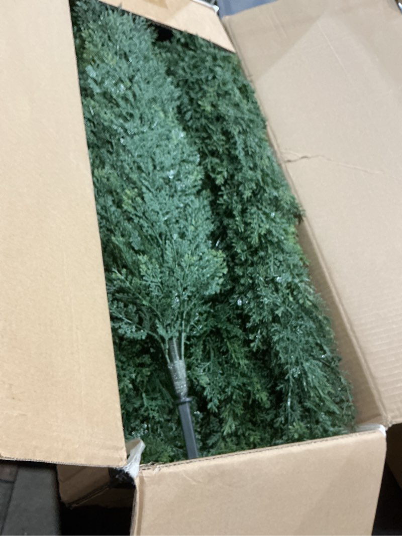 Condition photo showing Good Condition for 5ft artificial cedar topiary trees, 2 pack uv resistant outdoor indoor faux evergreen shrubs, potted fake cypress plants for front porch home office decor