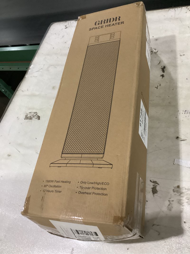 Condition photo showing New/Like New for GRIDR Space Heater, 24" Electric Heaters for Indoor Use, 1500W PTC Ceramic Heater for Office with Re