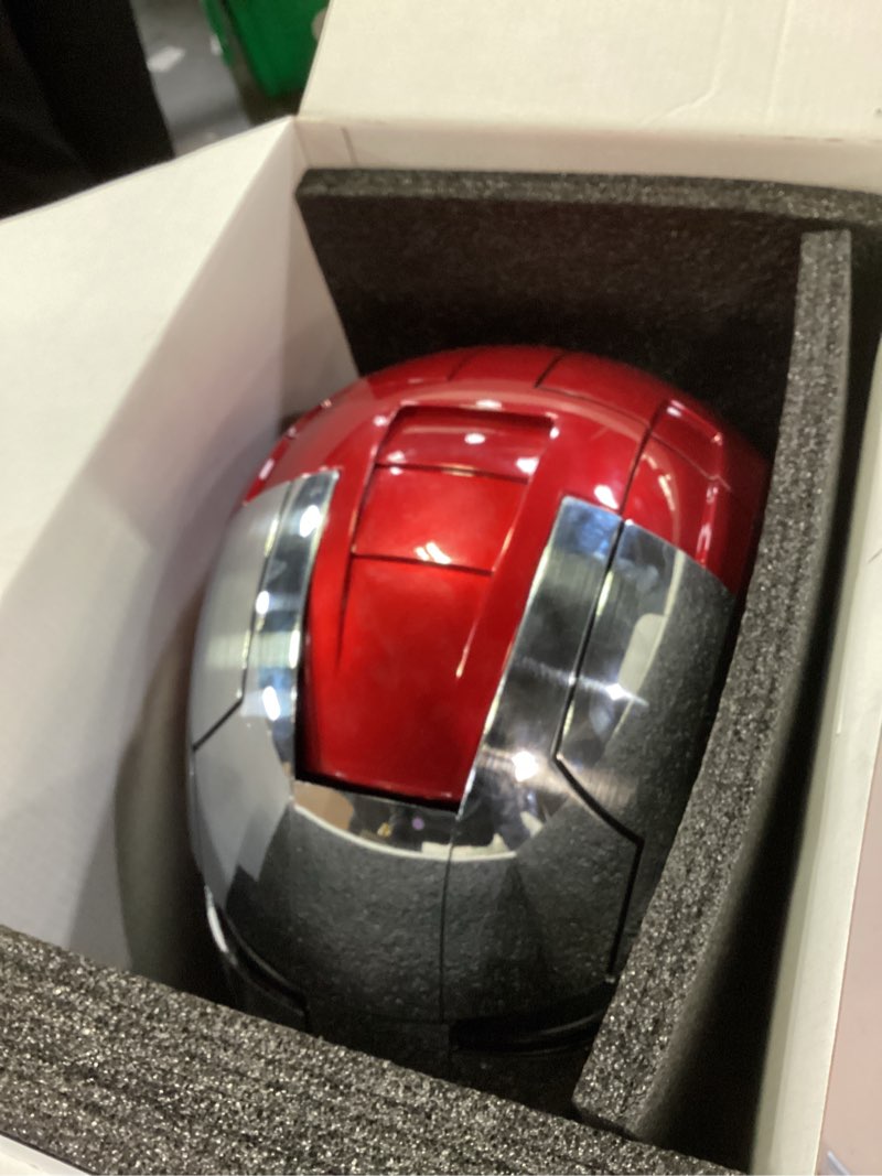 Condition photo showing Good Condition for Iron-Man MK 5 Wearable Electronic Helmet: Voice & Remote Controlled, LED Eyes & Sound Effects, Perfect Super Hero Movie Prop and Figure for Adults Collectors- Ideal Gift for Halloween & Christmas