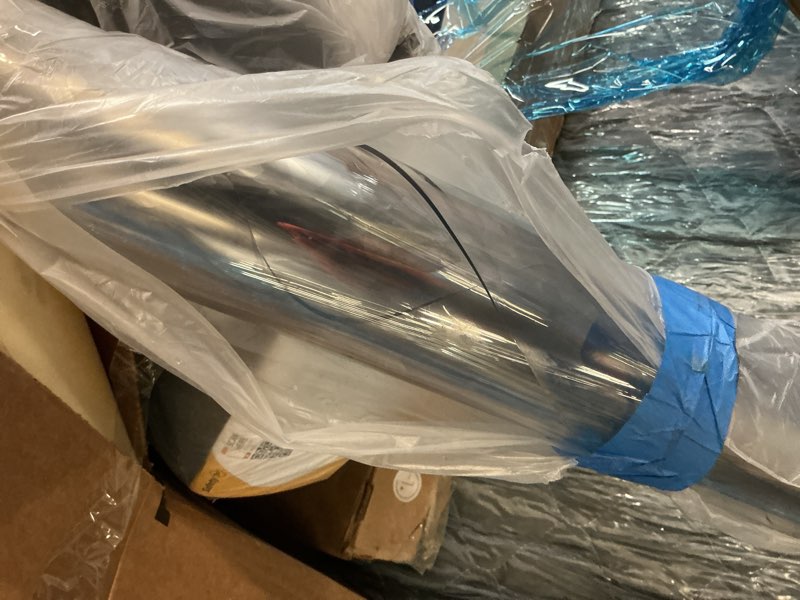 Condition photo showing As Is for ETECHMART Clear Round Table Cover Protector 60'', 2.0mm Thick Vinyl Waterproof Transparent Table Protector, Non-Slip Heat Resistant Clear Plastic Table Cover Protector for Coffee Table Hard Floor 2.0mm Clear Dia. 60 Inches (Round)