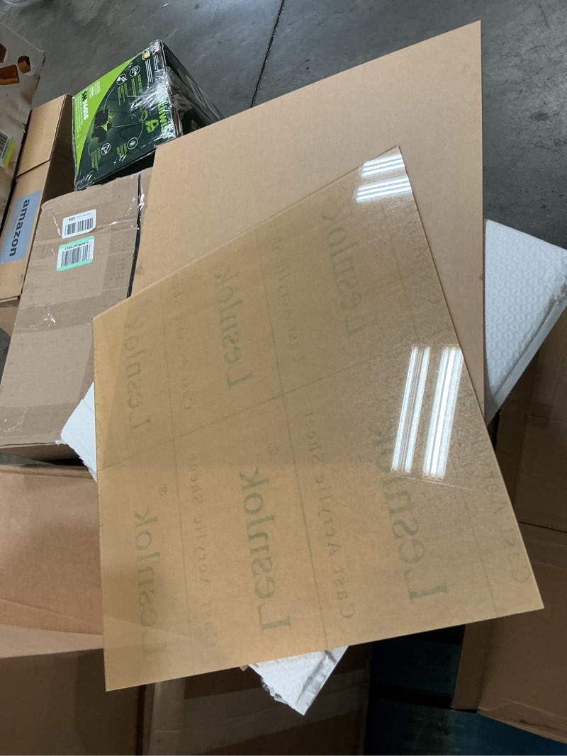 Condition photo showing New/Like New for Lesnlok 2 Pieces 18 x 18 Acrylic Sheet 1/8 inch Thick 3mm Plexiglass Sheet,for Sign,Craft,Photo Frame, DIY Display Projects (2, 18 x 18 x 1/8) 18 x 18 x 1/8 2