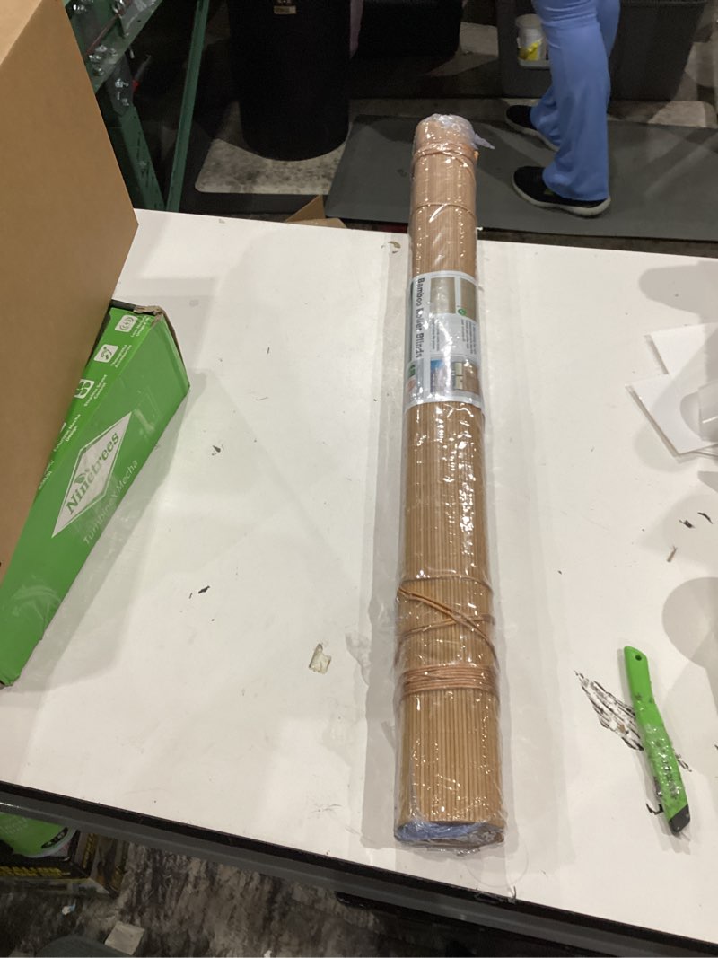 Condition photo showing New/Like New for bamboo blinds, easy to install bamboo shades for indoor windows, custom sizes roller shades for indoor windows, roll up blinds indoor outdoor patio