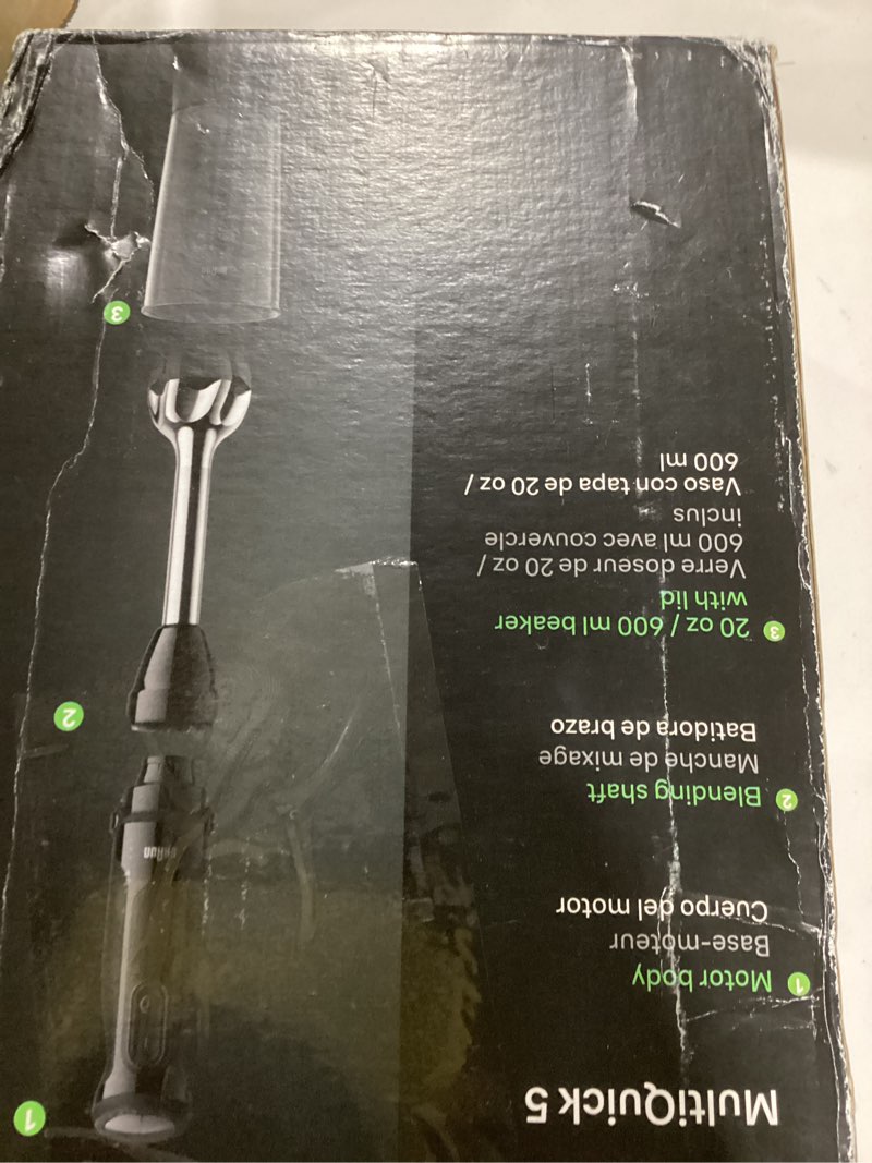 Condition photo showing New/Like New for Braun MQ50001M Vario Hand Blender – 21-Speed Handheld Immersion Blender with PowerBell VPlus, TurboB