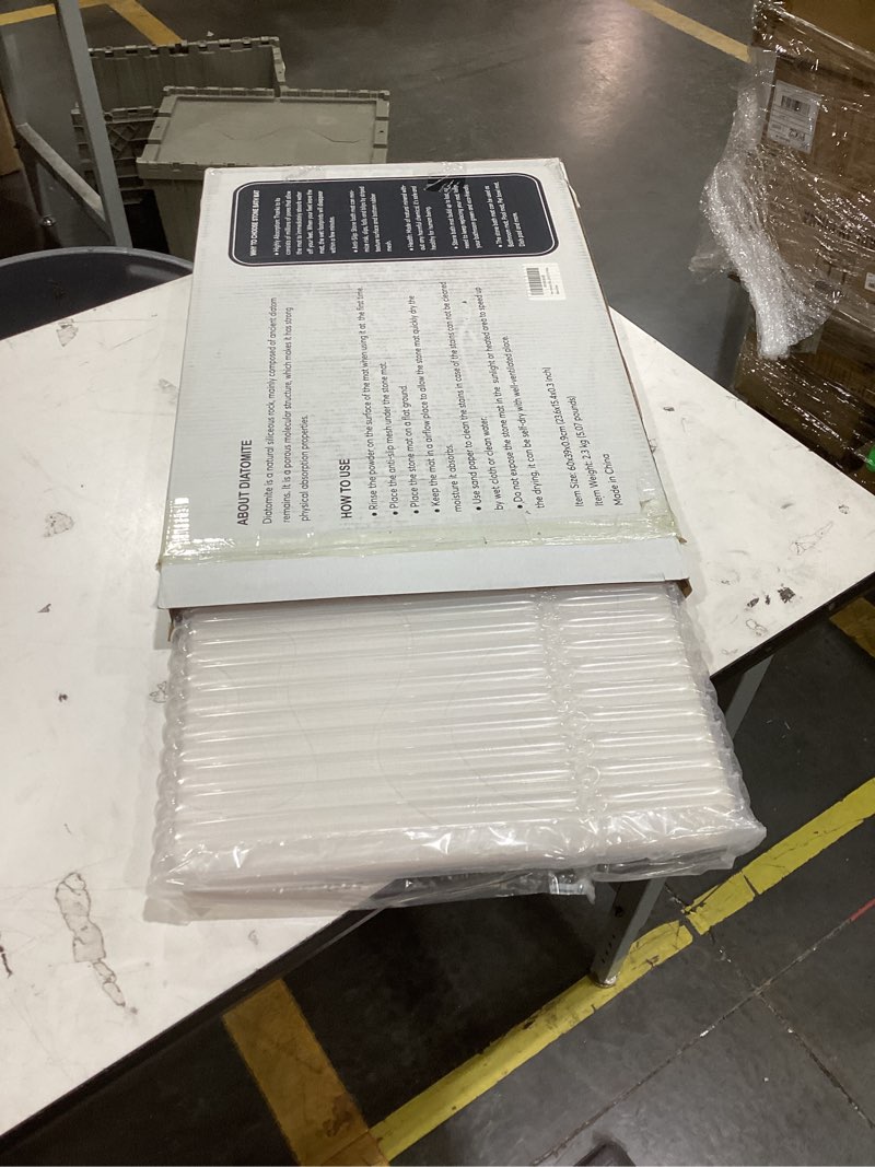 Condition photo showing Good Condition for diatomite stone bath mat, premium non-slip natural diatomaceous earth bathtub fast drying mats for bathroom floor (23.6" x 15.4" white) white 23.6''x 15.4"