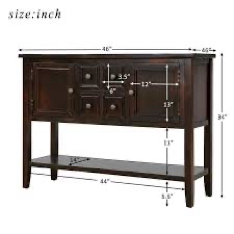 PHivilla console table with 4 drawers & 2 doors