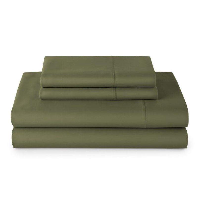  better homes & gardens 4-piece 400 thread count dark cilantro performance bed sheet set, queen