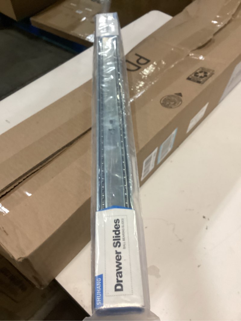 Condition photo showing Good Condition for SHUHANG 1 Pair Full Extension Drawer Slides 8 10 12 14 16 18 20 22 24 Inch 100 lb Load Capacity Side Mount Ball Bearing Rails Cabinet Dresser Glides Wardrobe Kitchen Trash Can Slider Runners Silver 24 Inch 1 Pair (Silver)