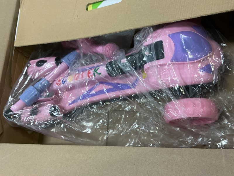 Condition photo showing Good Condition for 3 Wheel Scooter for Kids, Toddler Scooter with Bluetooth Music Speaker Steam Sprayer LED Lights Aluminum Alloy T-Bar, Folding Kick Scooters for Boys Girls Ages 3-10 Pink