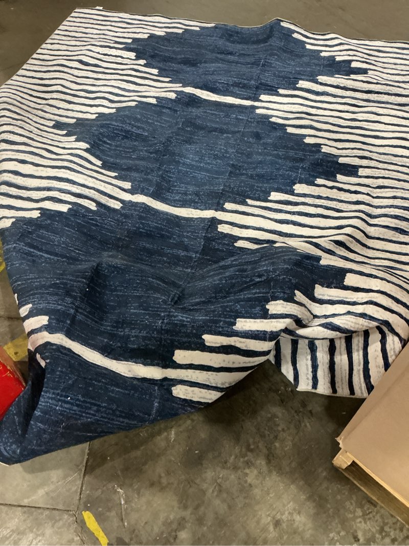 hellotree area rug for living room  washable geometric moroccan rug stripe farmhouse bohemian minimalistic non slip non shedding ultra thin soft rug for bedroom office diningroom nursery-blue (unknown size)