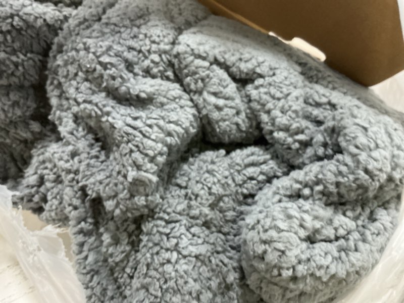 Condition photo showing As Is for electric blanket twin 62"x84"- soft double sided sherpa heated blanket twin with 5 heatings levels & 10 hrs auto shut off, fast heating & etl certified, gift for women(grey) 3-grey 62"x84"