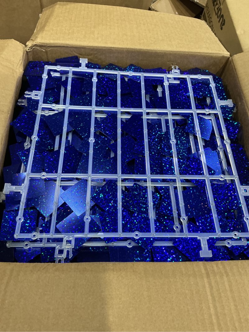 36 pcs royal blue shimmer wall backdrop, laser square sequin photo backdrops panel, glitter wall bac
