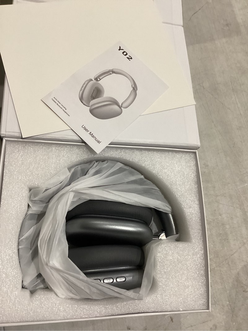 Condition photo showing New/Like New for Wentronic Y02 Active Noise Cancelling Headphones,60H Battery,5 EQ Music Modes,Hi-Res Audio,Deep Bass,Foldable Wireless Over Ear Bluetooth 5.4 Headset,Breathable Leather Earpads (Grey)